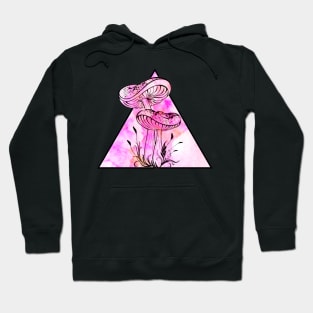 Pink Water Color Mushrooms Hoodie